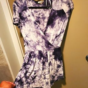 Blue tye-dye romper